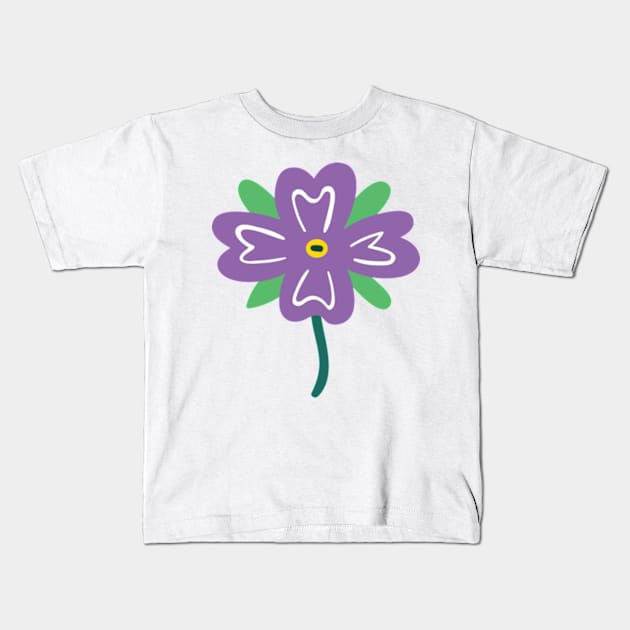 Flower Purple Kids T-Shirt by Shop Ovov